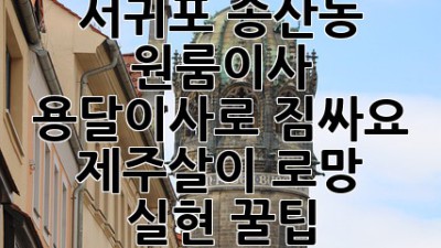 서귀포 송산동 원룸이사, 용달이사로 짐싸요! 📦 제주살이 로망 실현 꿀팁 🍊