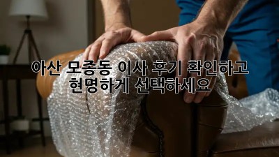 아산 모종동 이사? 후기 확인하고 현명하게 선택하세요!