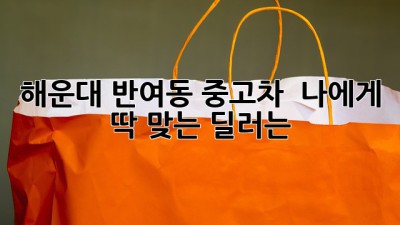 해운대 반여동 중고차 🚗 나에게 딱 맞는 딜러는?